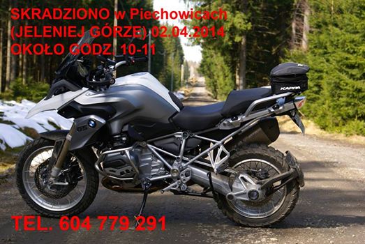 Skradziono motocykl BMW