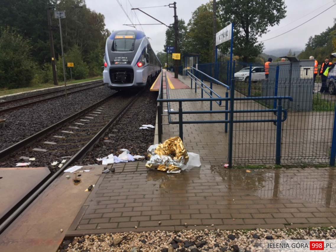 Potrącenie mężczyzny przez pociąg